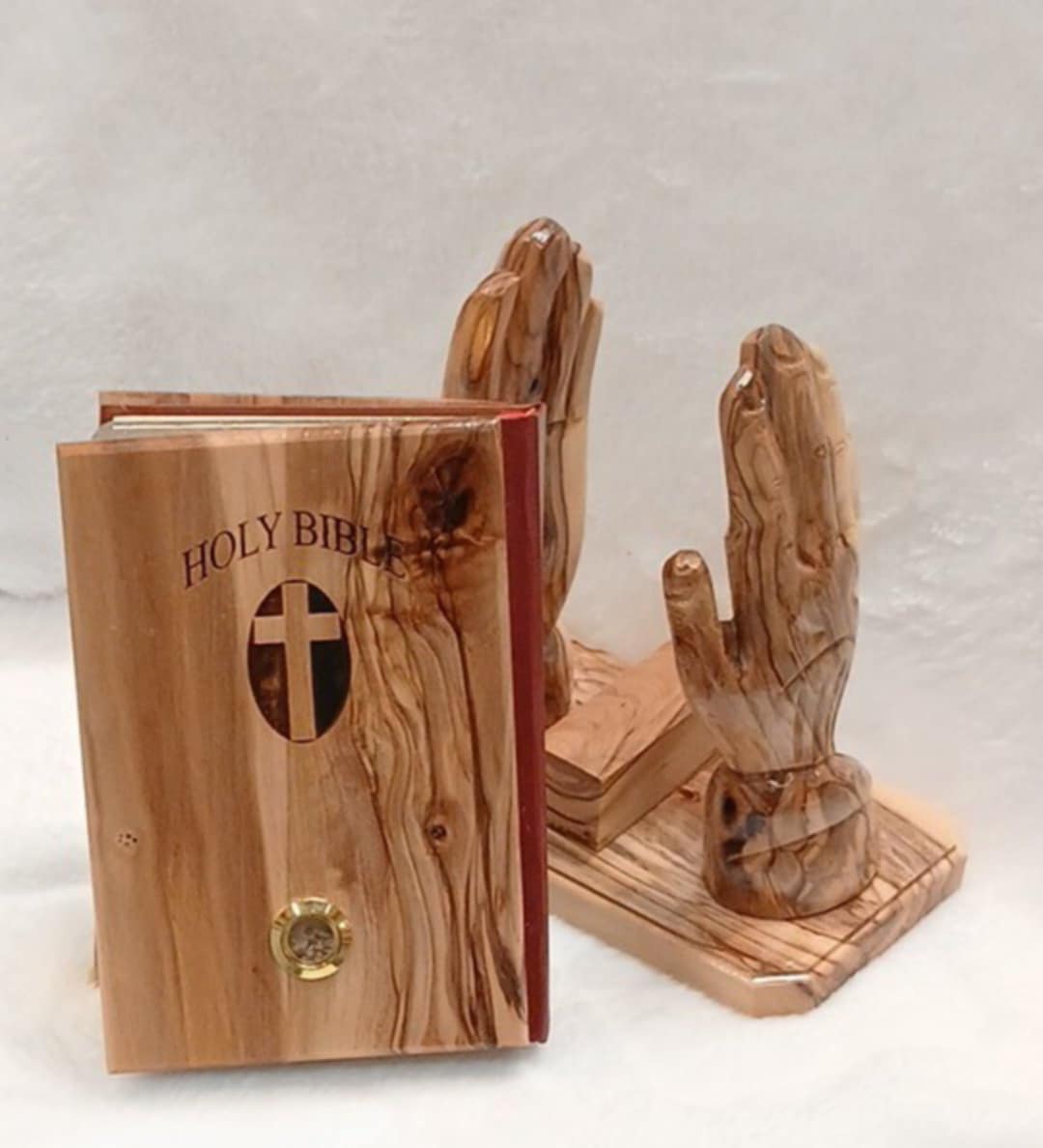 Holy Bible covered with olive Wood old and new testament