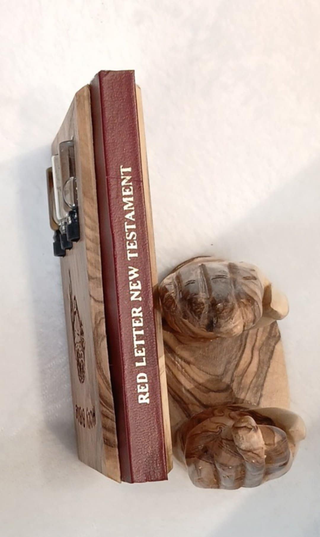 Holy Bibles covered with olive wood new testament