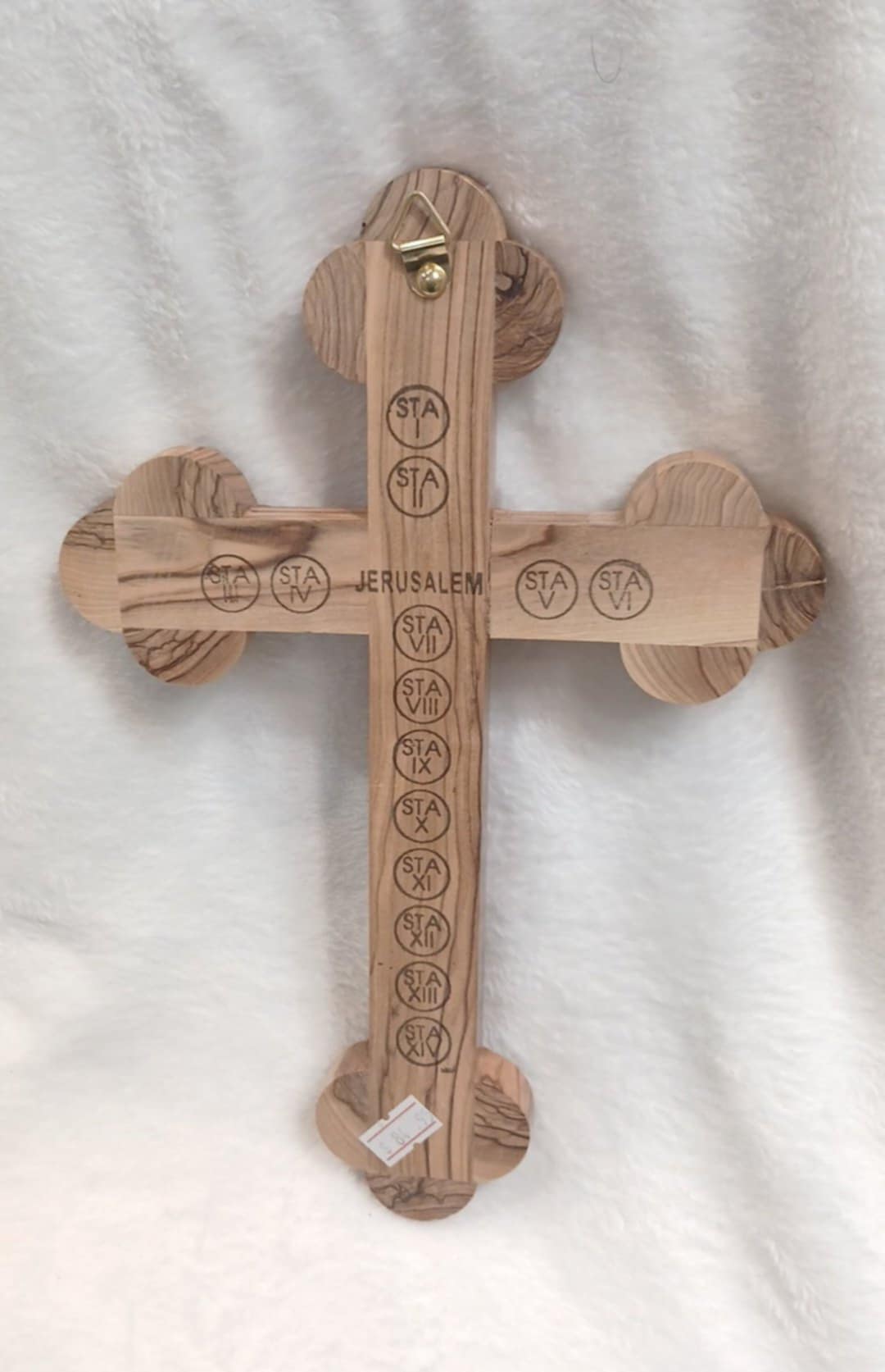 Cross olive wood with mother of Pearl