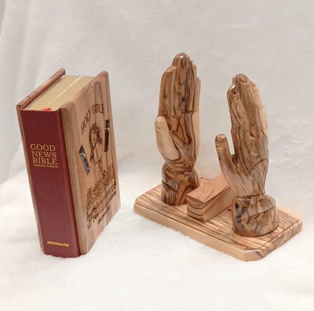 Holy Bible covered with olive Wood old and new testament