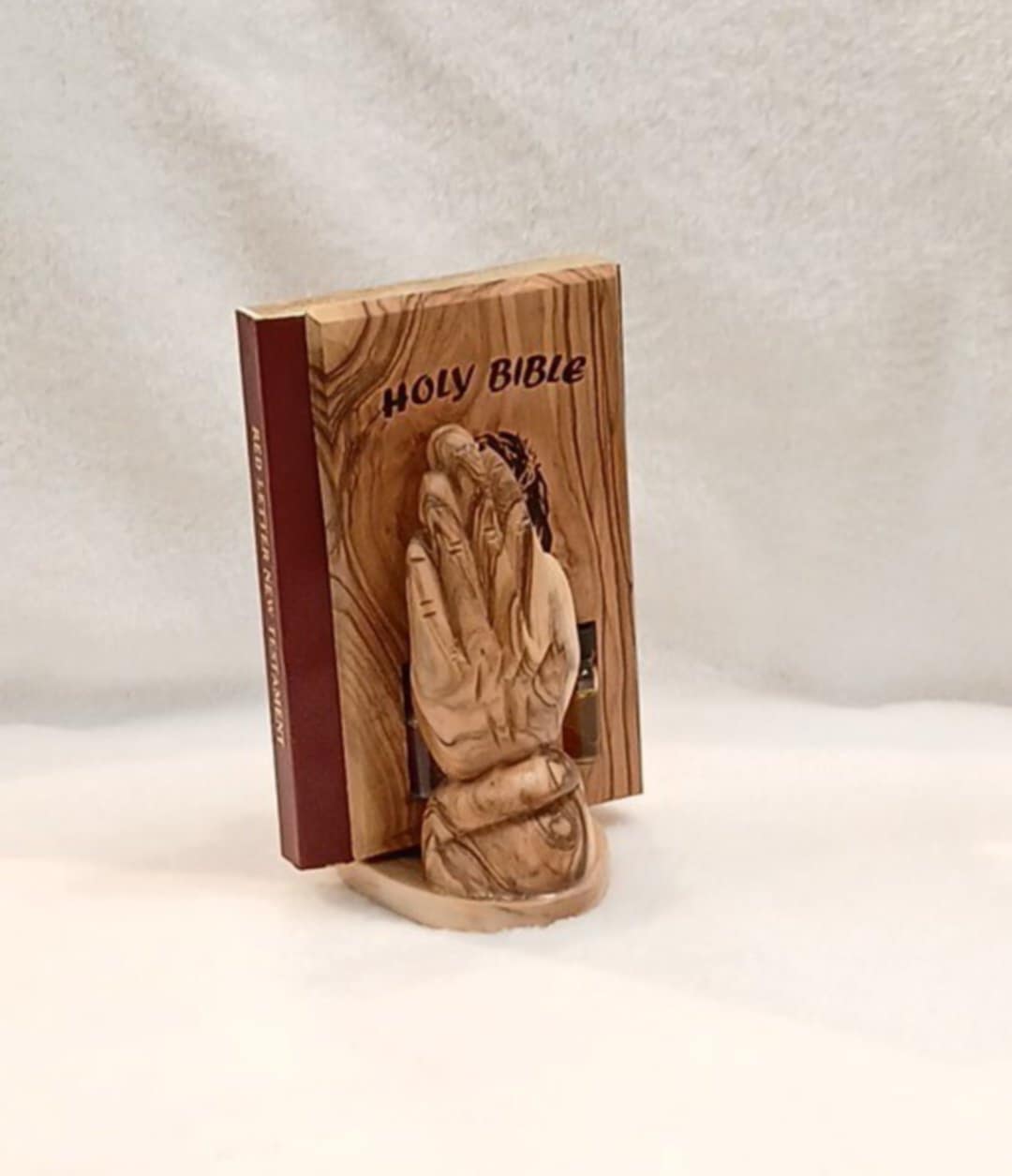 Holy Bibles covered with olive wood new testament