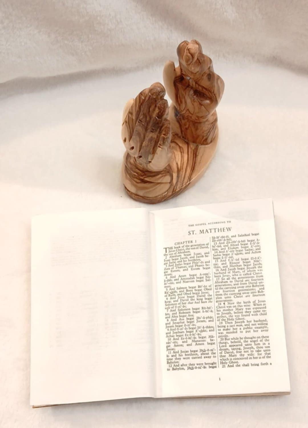Holy Bibles covered with olive wood new testament