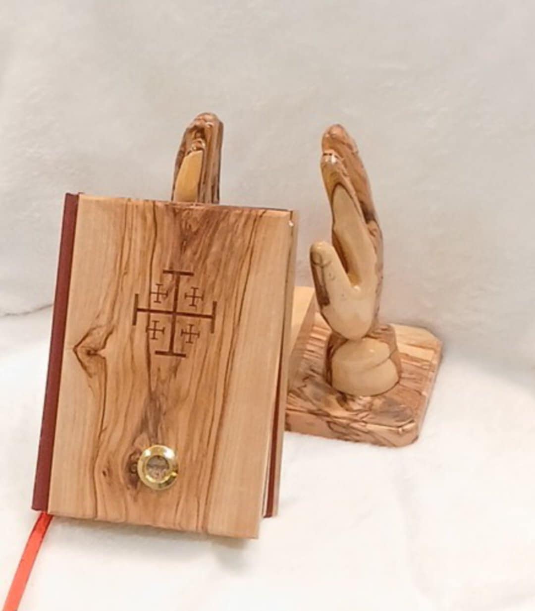 Holy Bible covered with olive Wood old and new testament