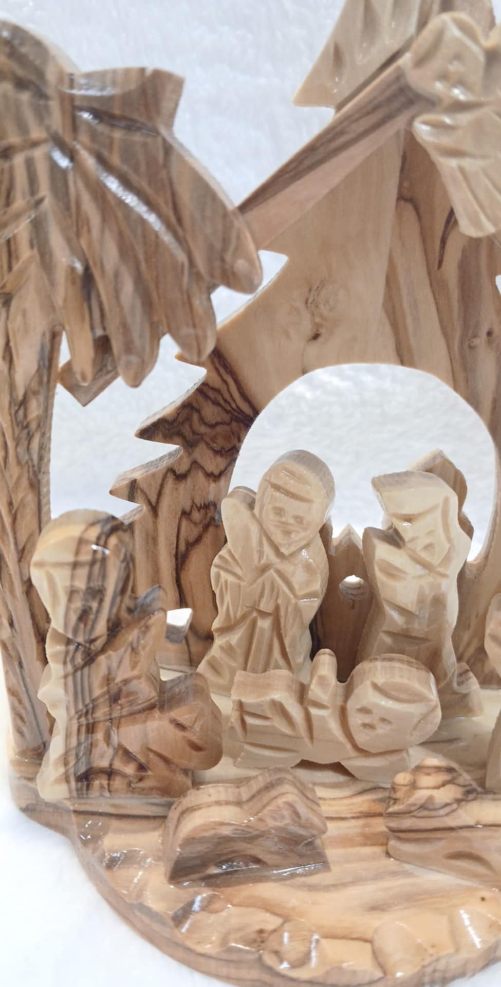 Nativity set Christmas tree hand carved olive wood