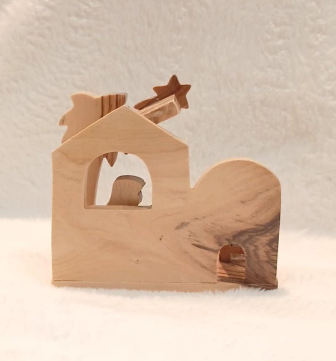 Nativity seen olive wood Hand made from the Holy Land