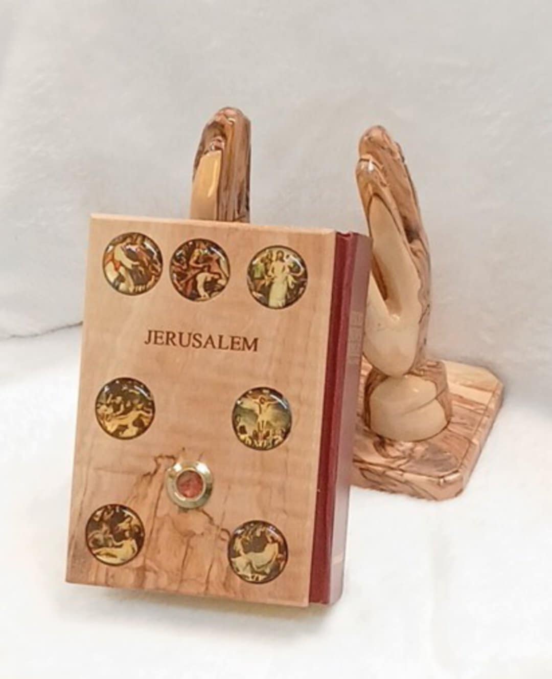 Holy Bible covered with olive Wood old and new testament