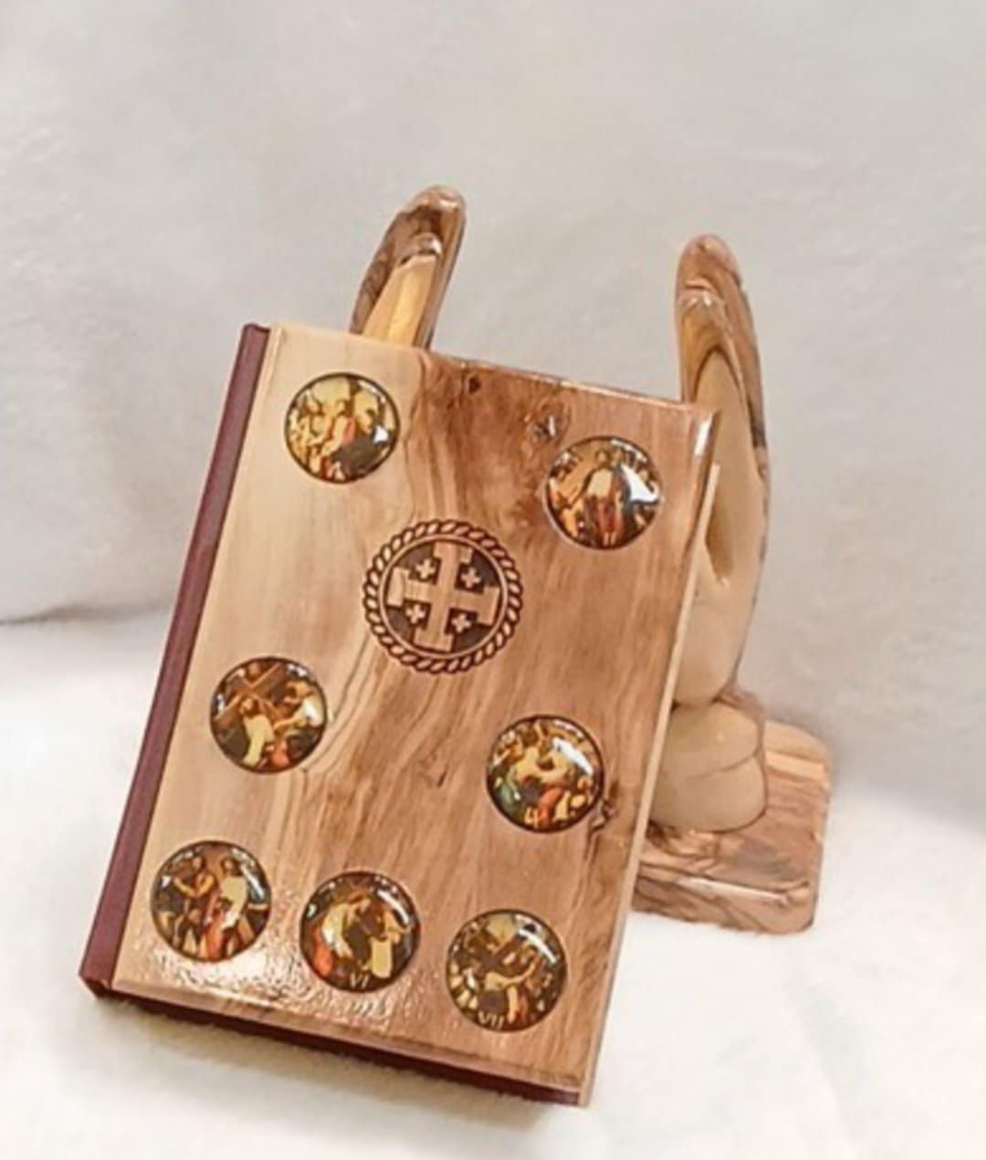 Holy Bible covered with olive Wood old and new testament