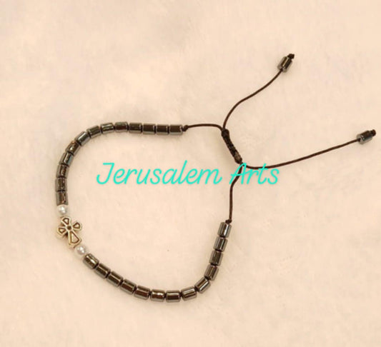 Bracelet hematite stones adjstable