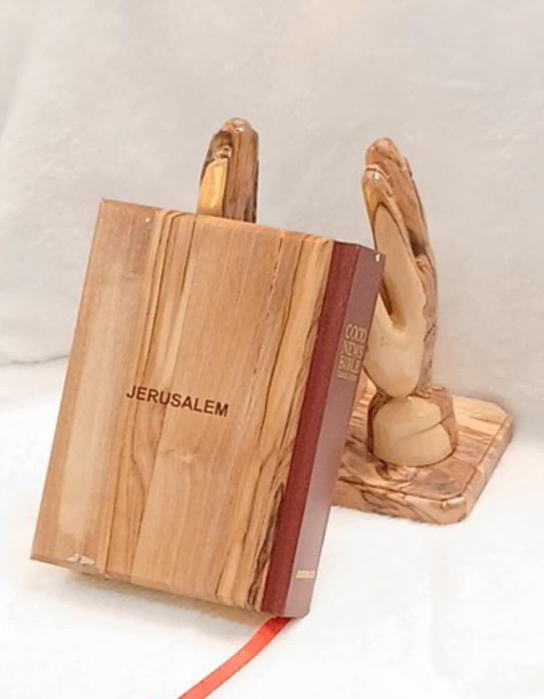 Holy Bible covered with olive Wood old and new testament