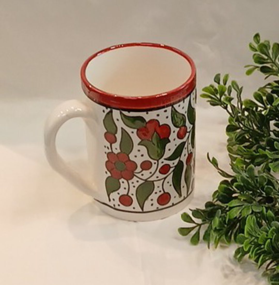Ceramic Mug hand made and hand painted from the Holy land
