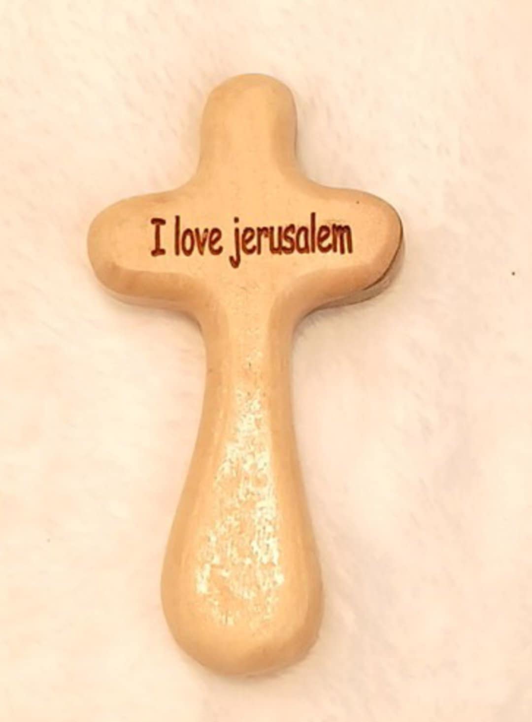 cross Comfort olive wood with sentence on it