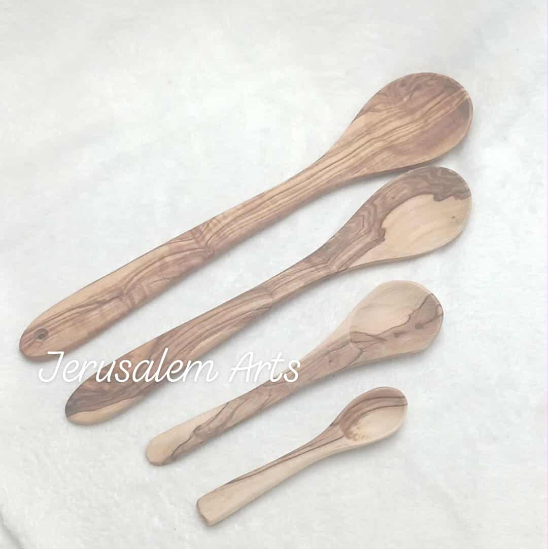 Kitchen spoons olive wood handcrafted from the Holyland