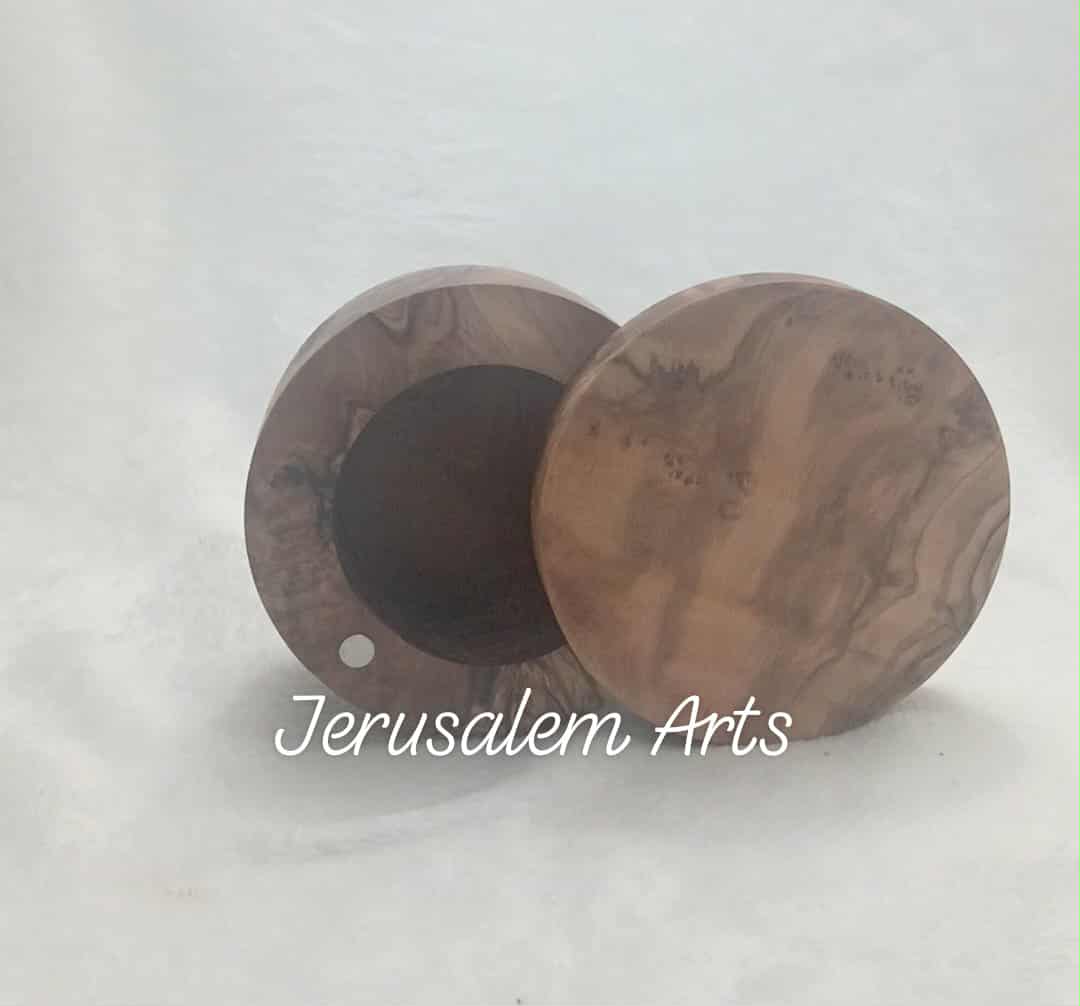 Spices jar with magnet on the cap , olive wood handcrafted in the HolyLand.