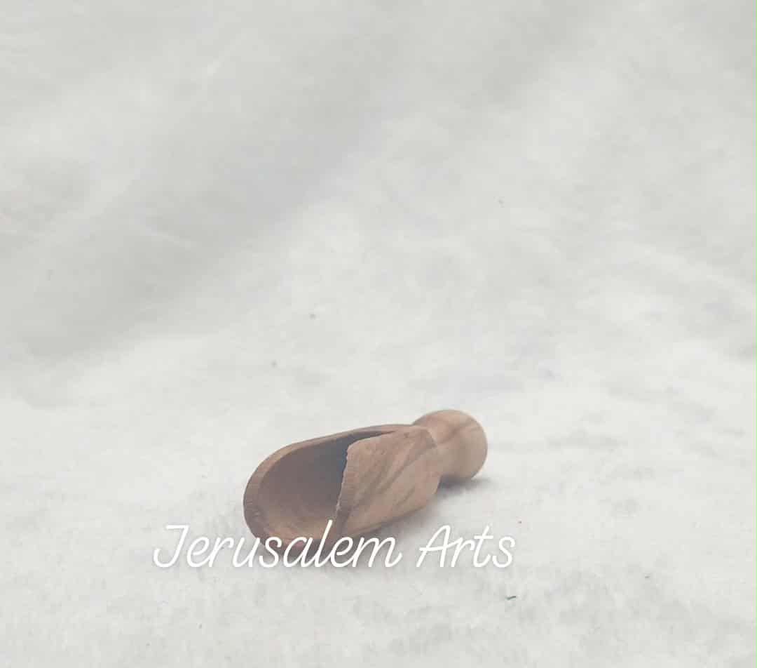 Spice spoon or scoop olive wood handcrafted in the HolyLand.