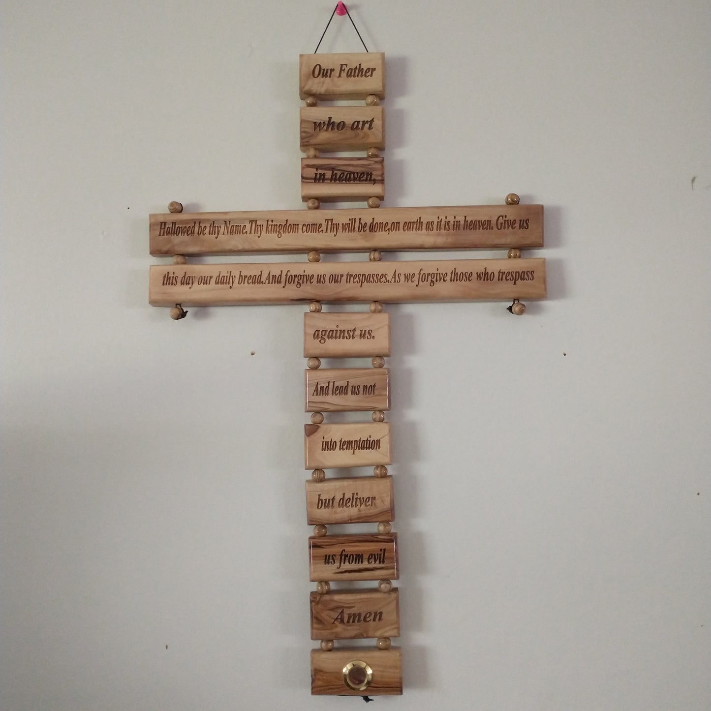 Our Father prayer lourd Olive wood .hand made from Bethlehem .