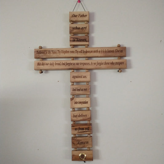 Our Father prayer lourd Olive wood .hand made from Bethlehem .