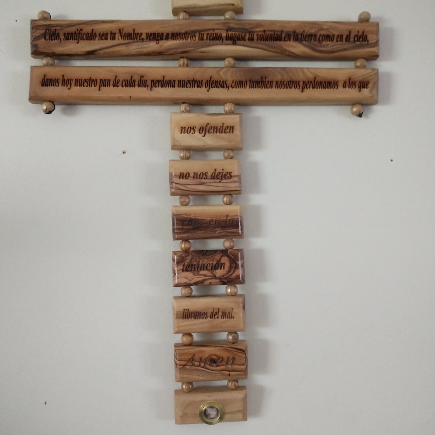 Our Father in Spanish Olive wood
