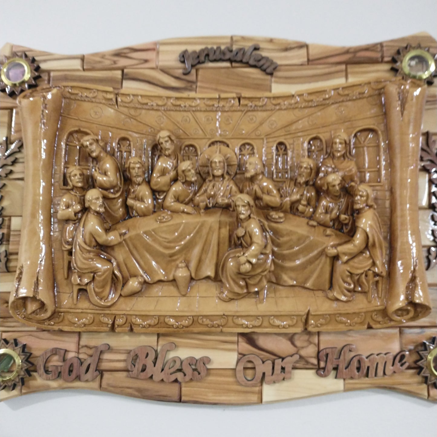 The last Supper ,olive wood hand made in Bethlehem / Holyland.