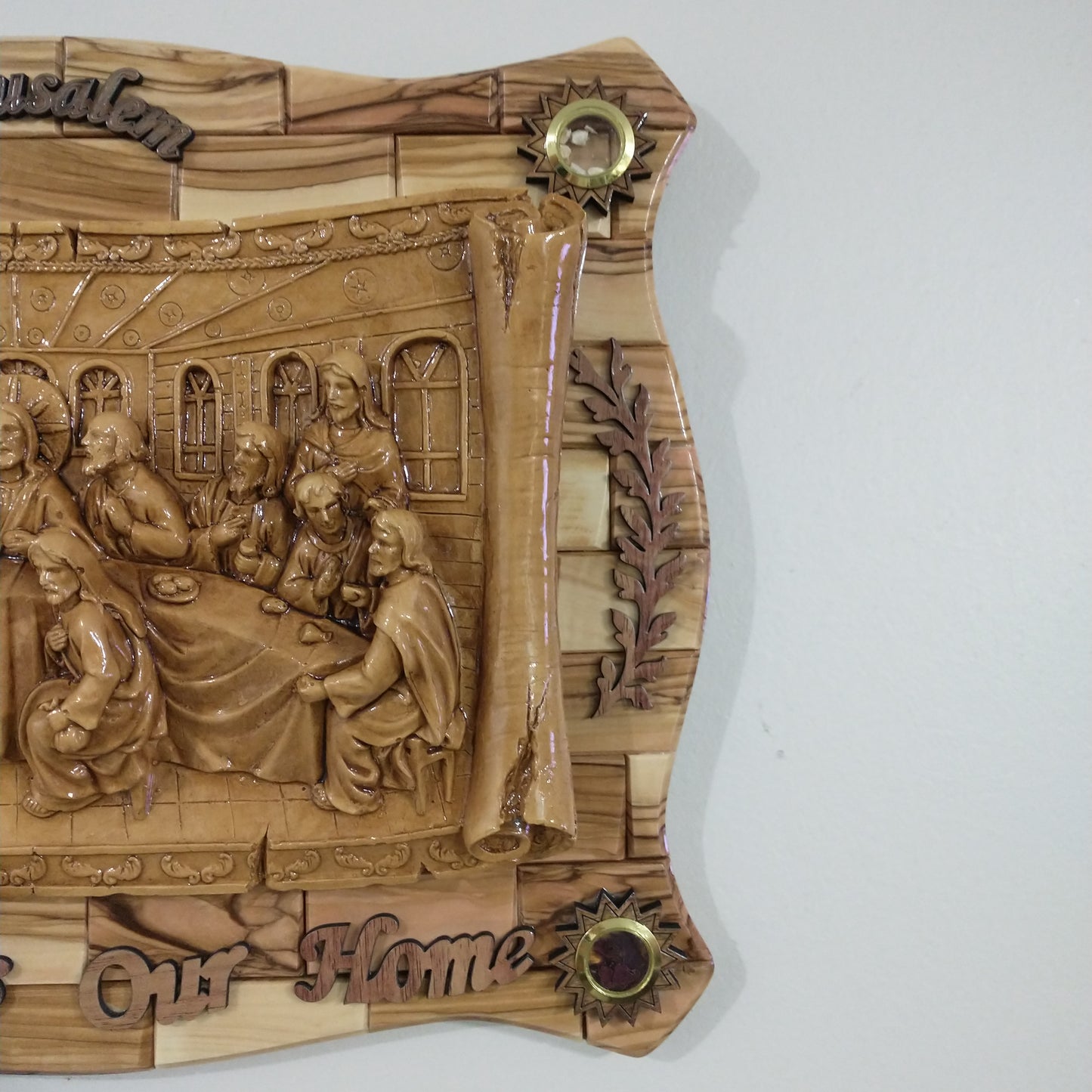 The last Supper ,olive wood hand made in Bethlehem / Holyland.