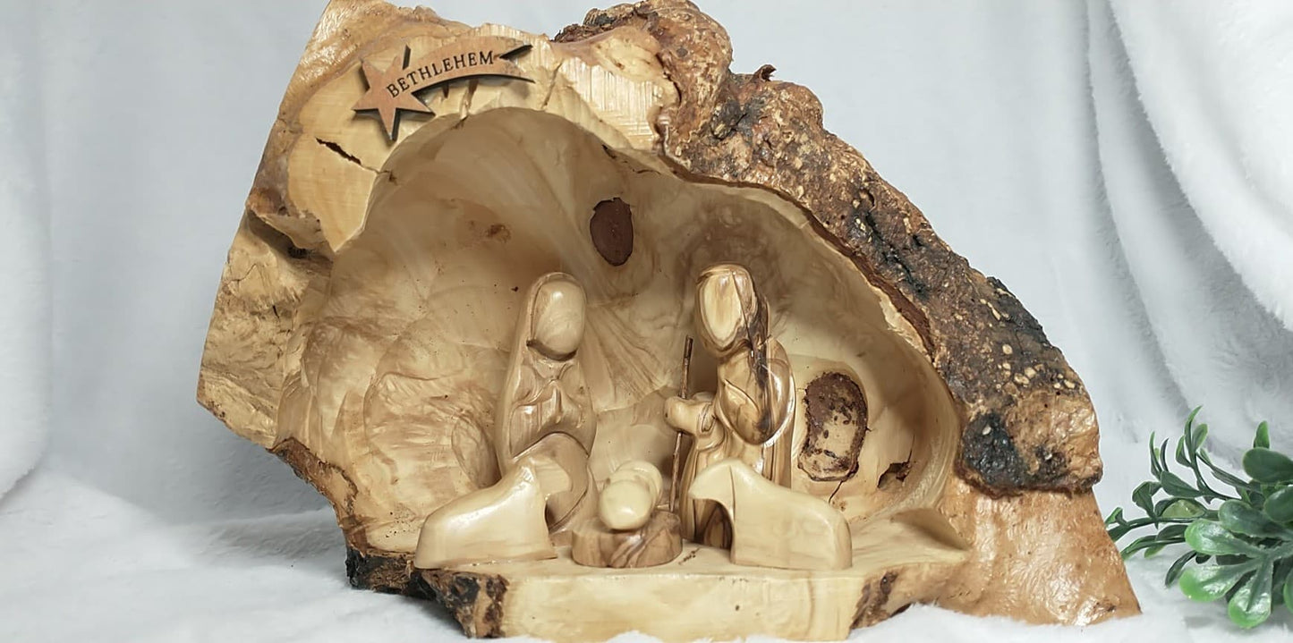 Nativity set olive wood hand carved from Bethlehem