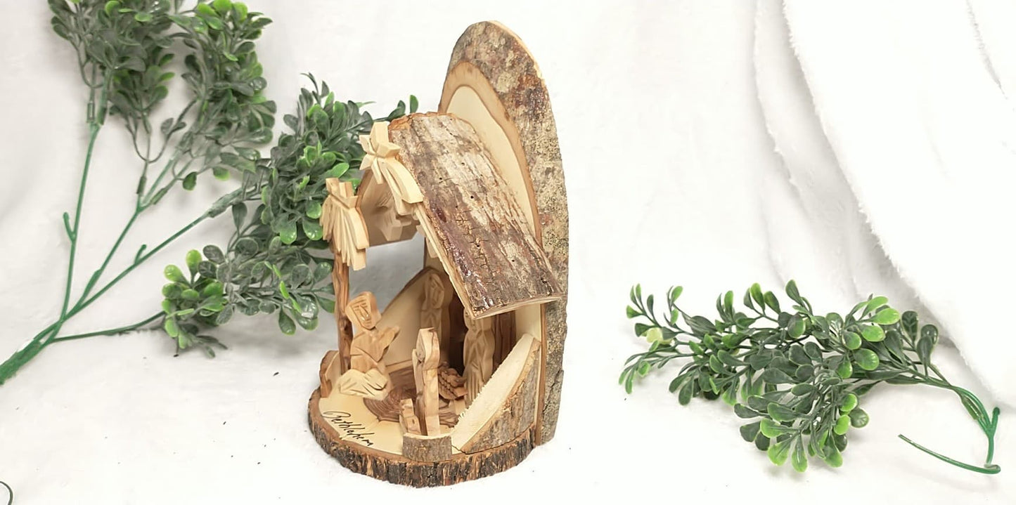 Nativity set olive wood hand carved