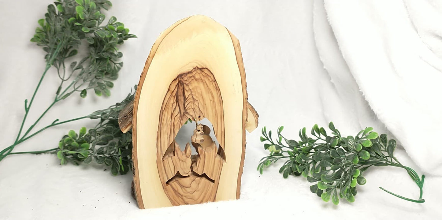 Nativity set olive wood hand carved