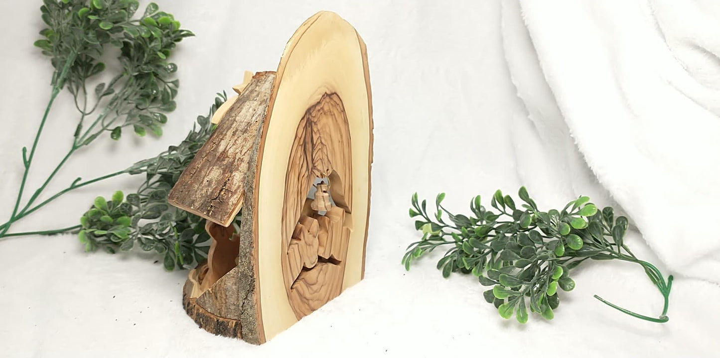 Nativity set olive wood hand carved