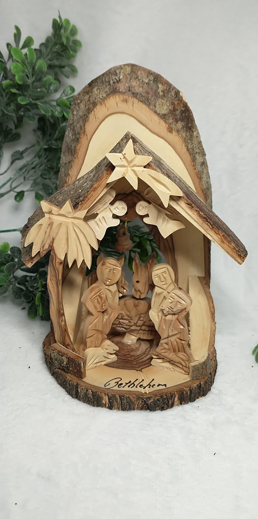 Nativity set olive wood hand carved