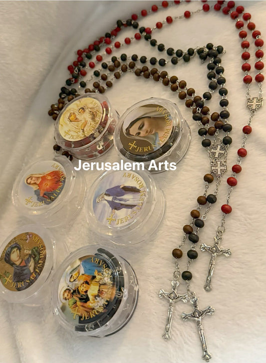 Wood Rosary Hand made from the Holyland with scented like roses
