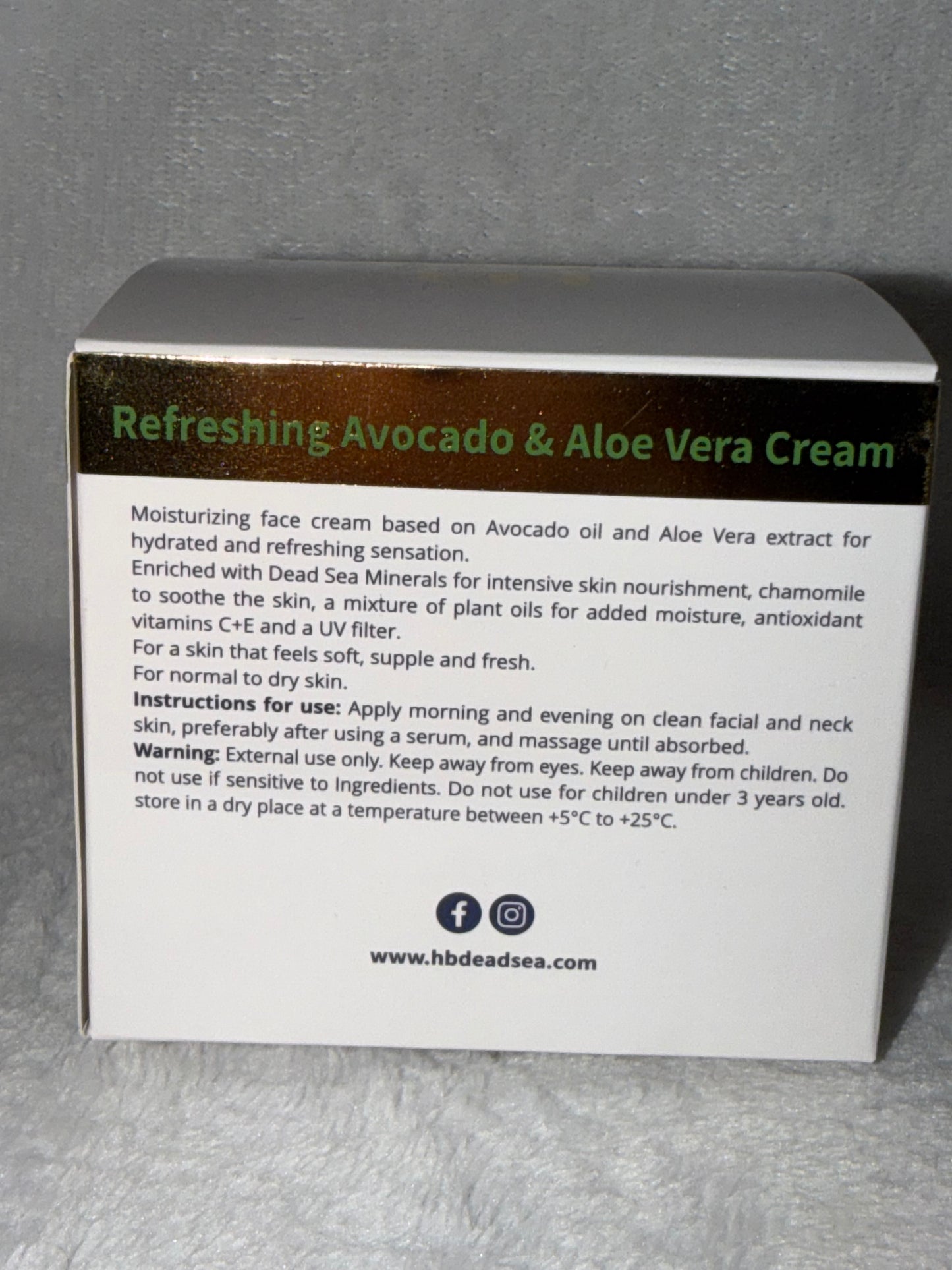 Face cream with Dead sea minerals and vitamins H&B product