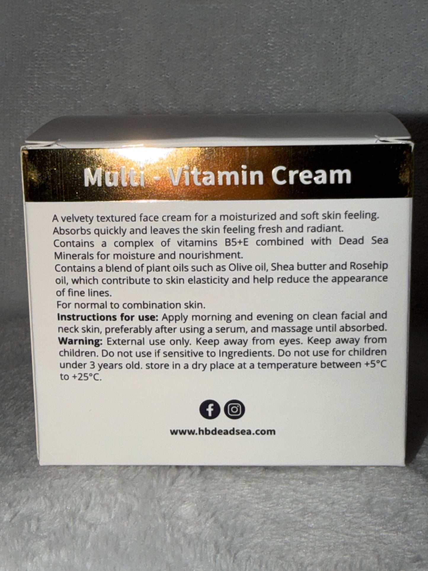 Face cream with Dead sea minerals and vitamins H&B product