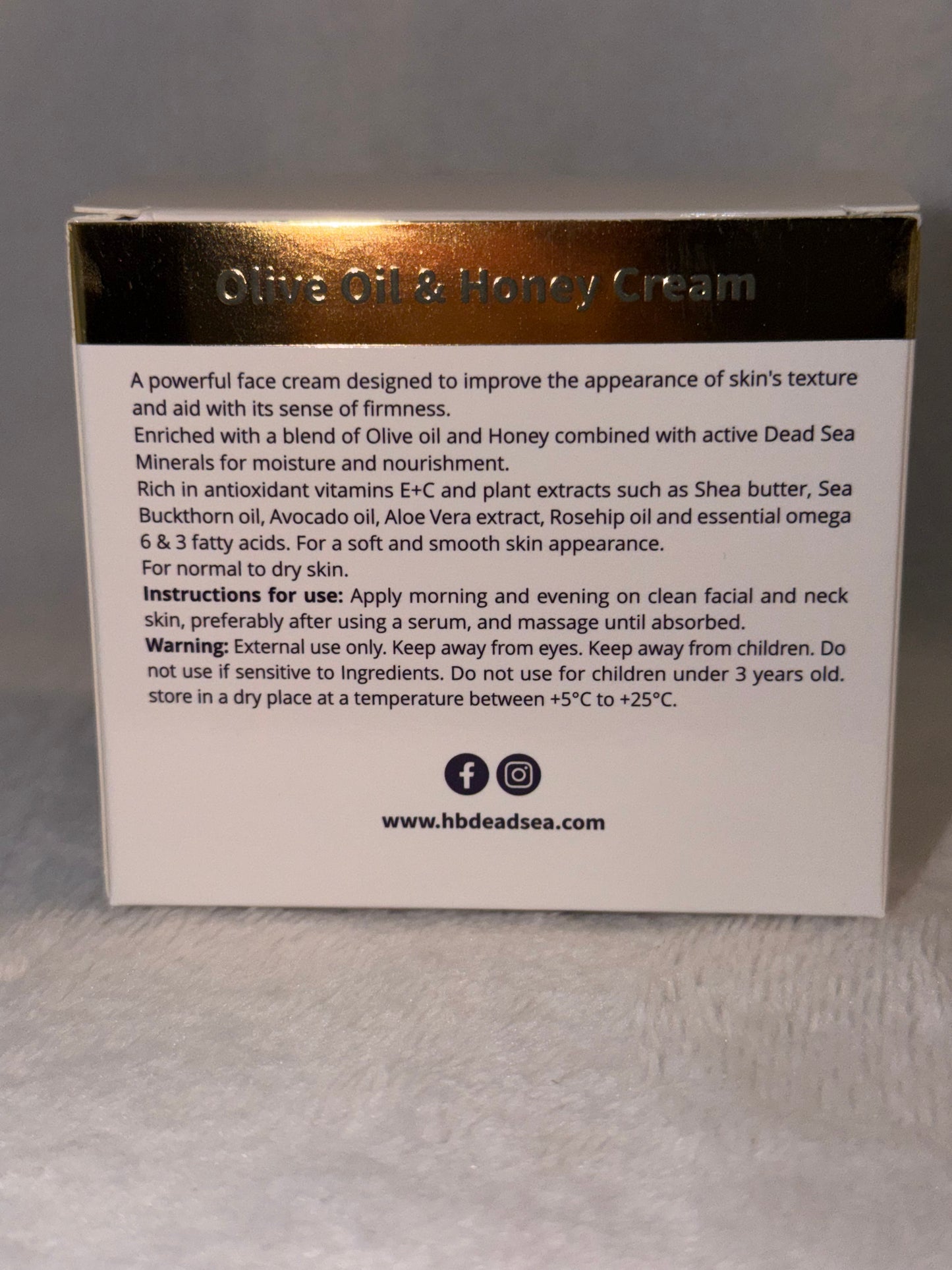Face cream with Dead sea minerals and vitamins H&B product