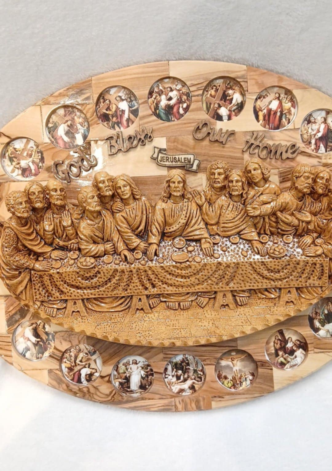 The last supper .Olive wood .