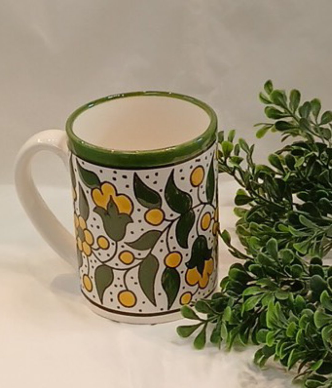 Ceramic Mug hand made and hand painted from the Holy land