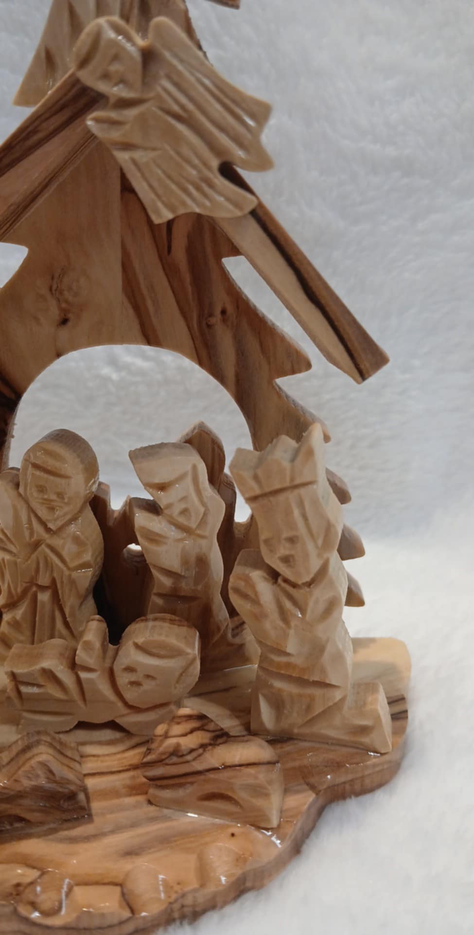 Nativity set Christmas tree hand carved olive wood