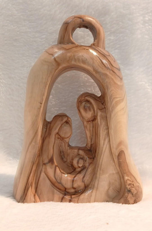 Nativity seen like a bell ,olive wood Hand carved from the Holy Land