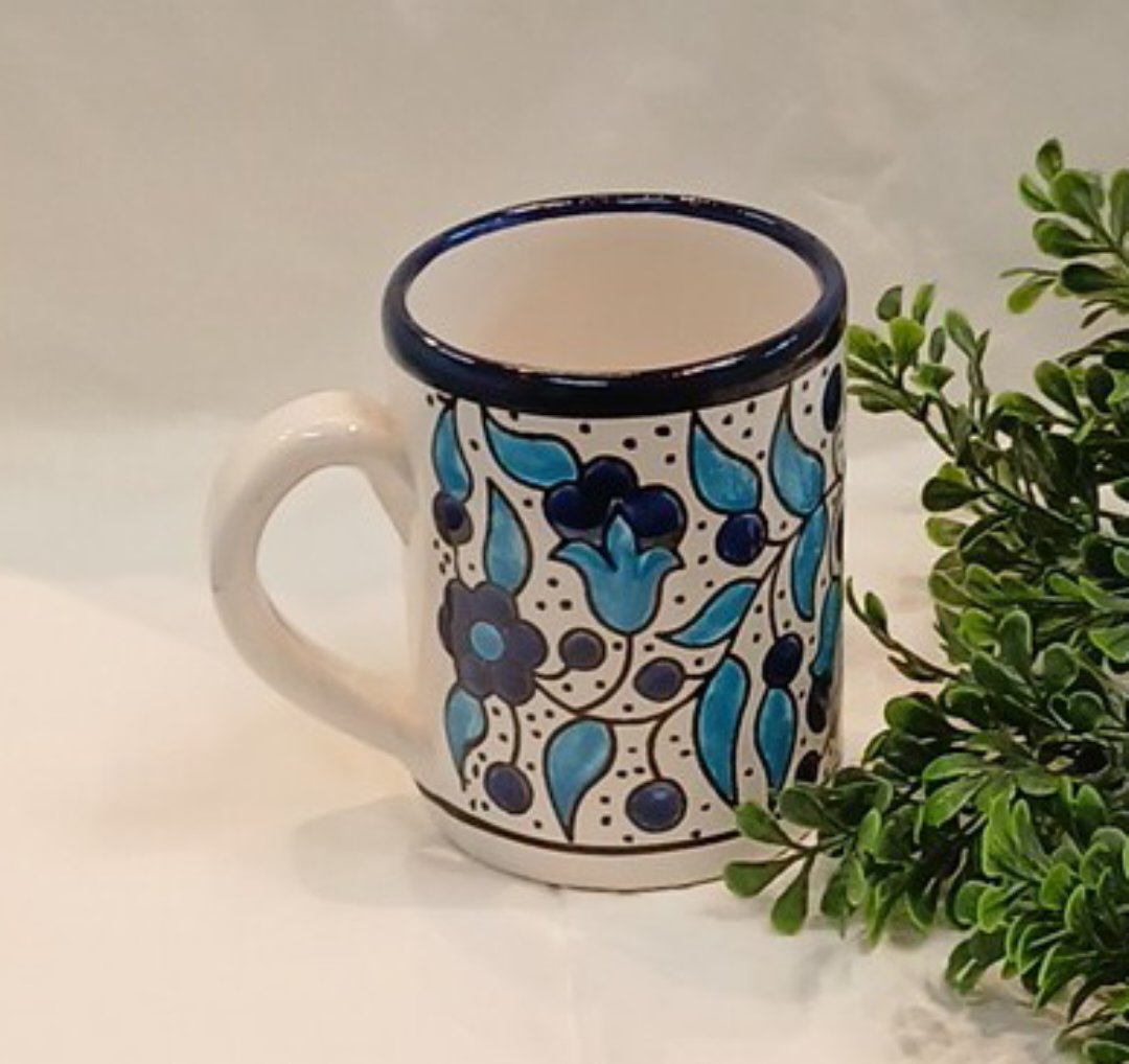 Ceramic Mug hand made and hand painted from the Holy land