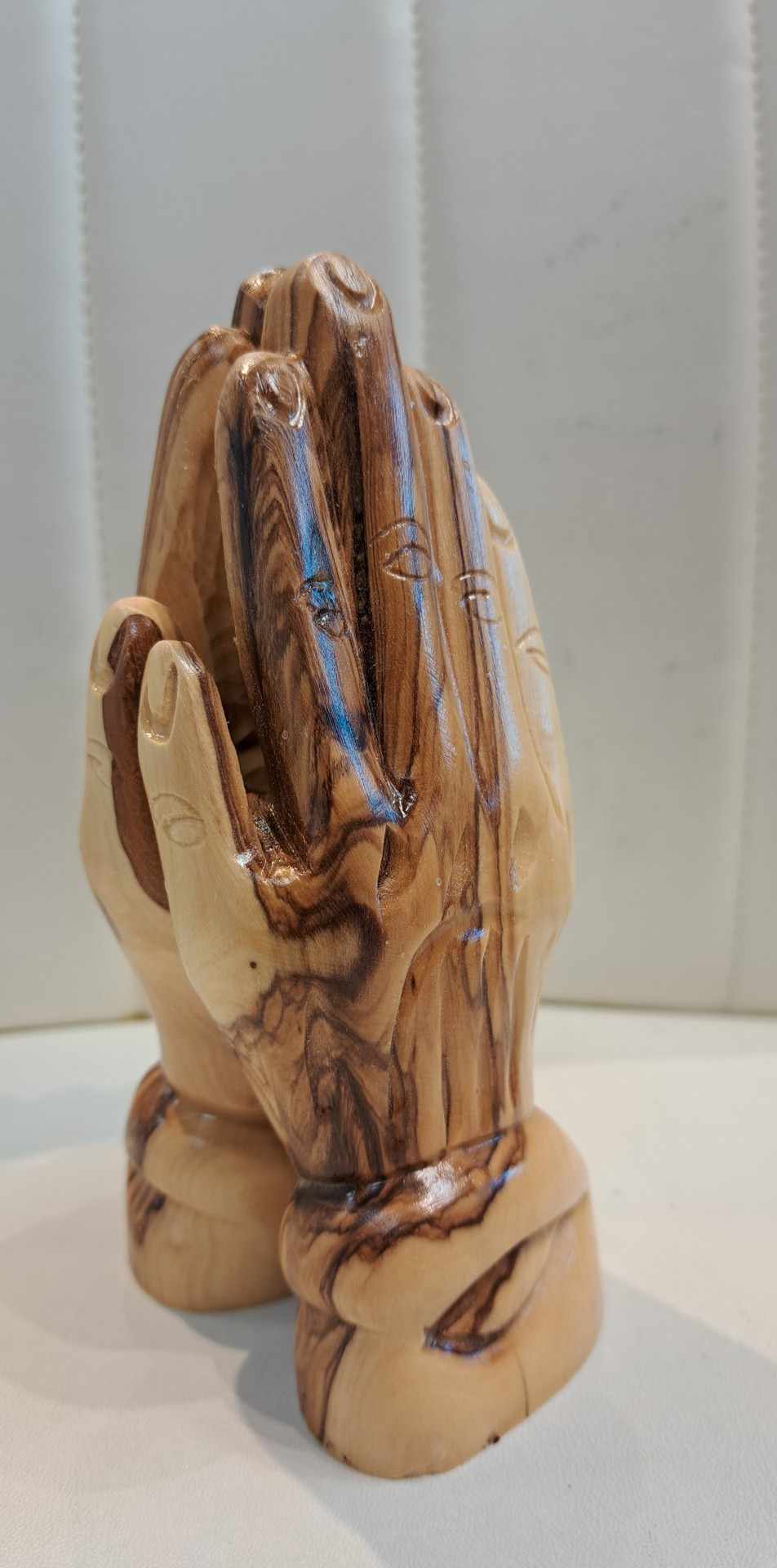 Hand Carved Prayer Hands Olive Wood