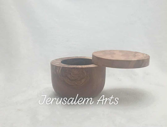 Spices jar with magnet on the cap , olive wood handcrafted in the HolyLand.