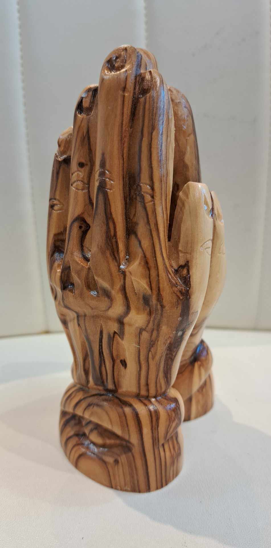 Hand Carved Prayer Hands Olive Wood