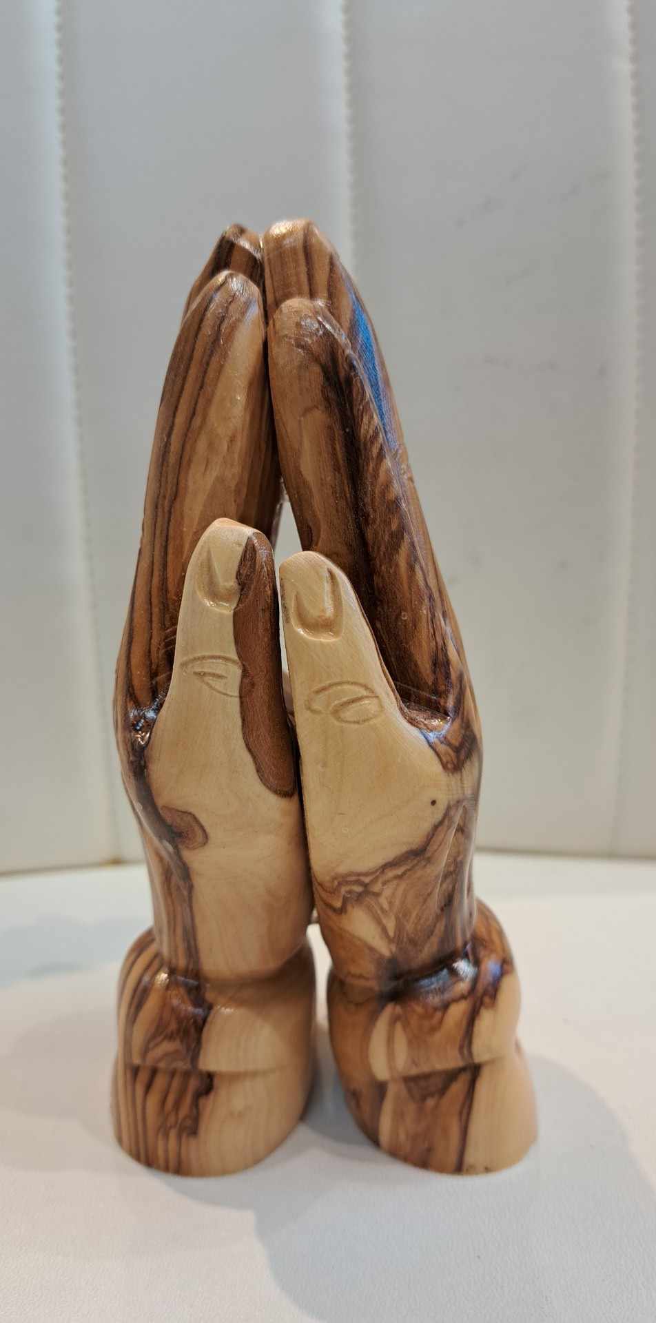 Hand Carved Prayer Hands Olive Wood