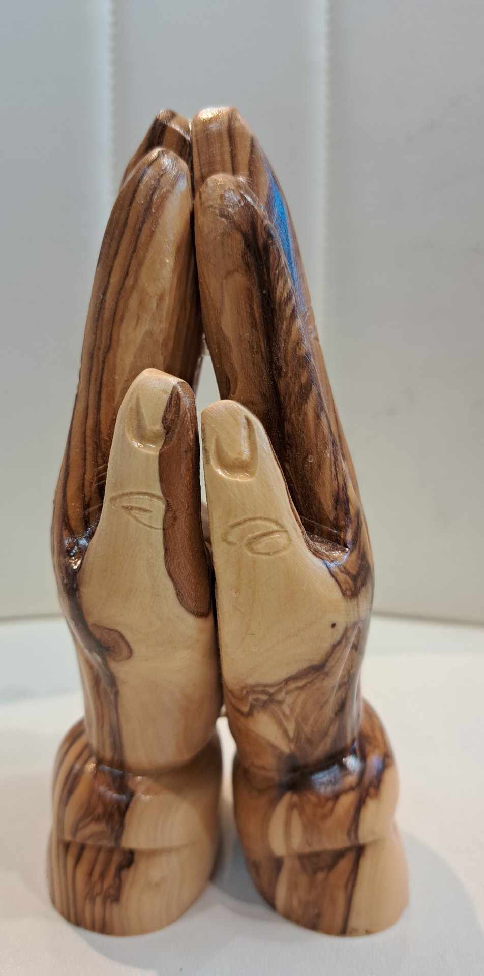 Hand Carved Prayer Hands Olive Wood