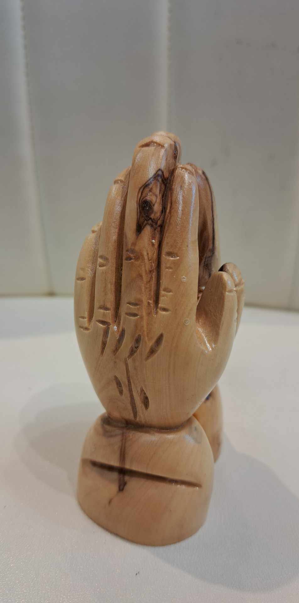 Hand Carved Prayer Hands Olive Wood