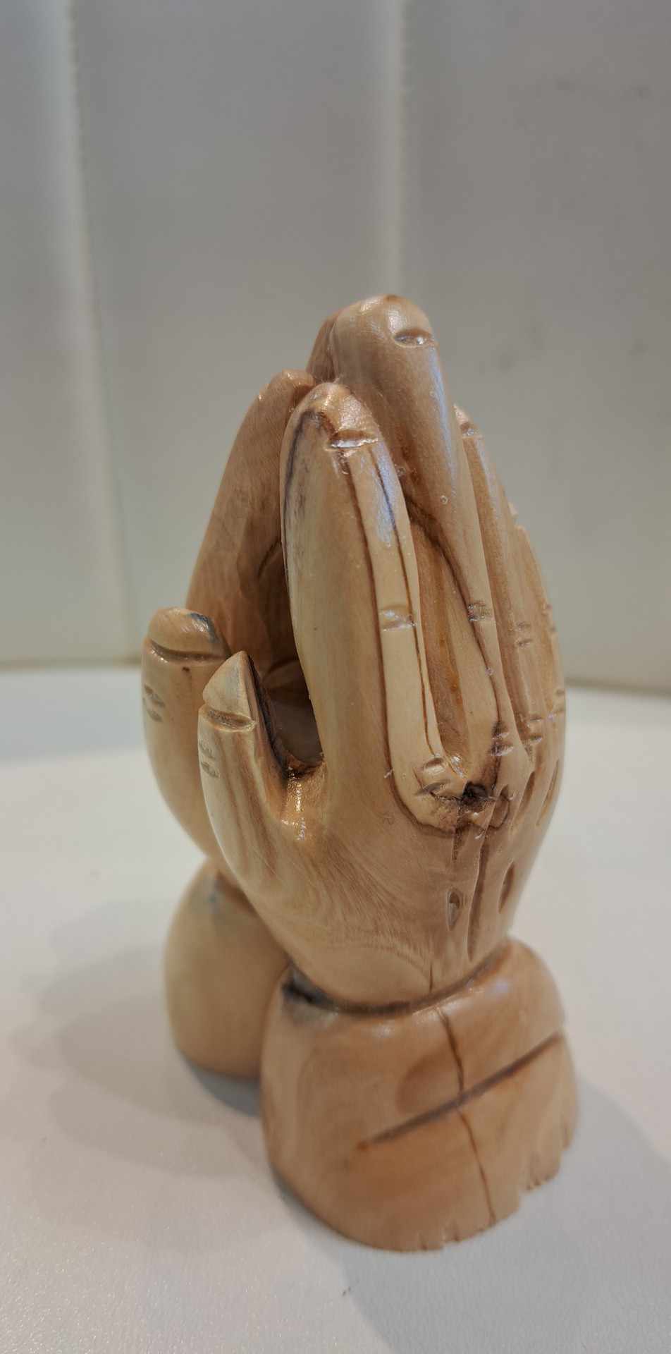 Hand Carved Prayer Hands Olive Wood