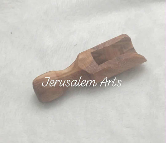 Spice spoon or scoop olive wood handcrafted in the HolyLand.