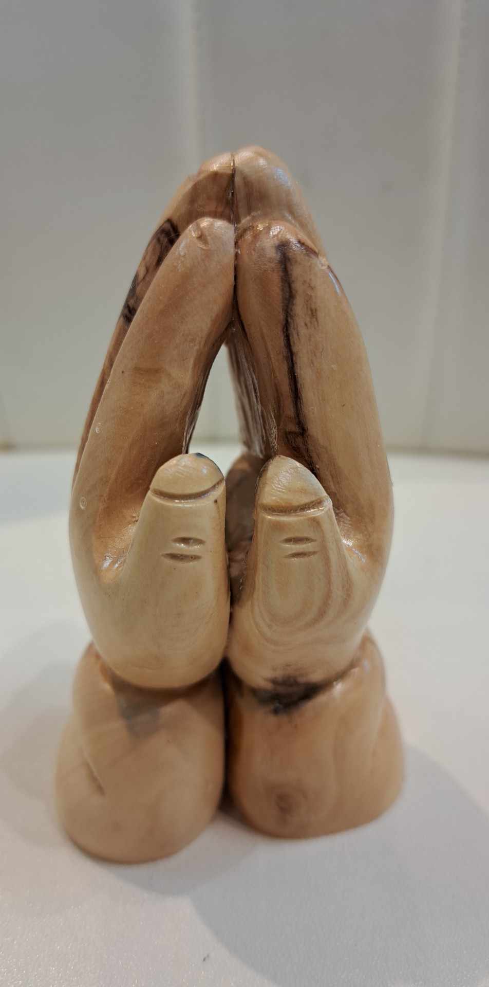 Hand Carved Prayer Hands Olive Wood