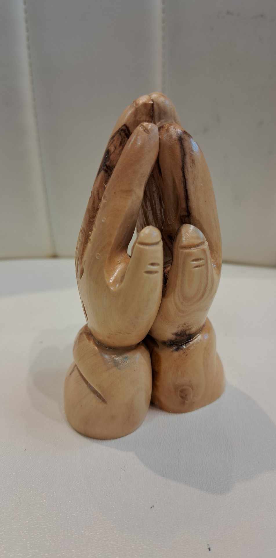 Hand Carved Prayer Hands Olive Wood