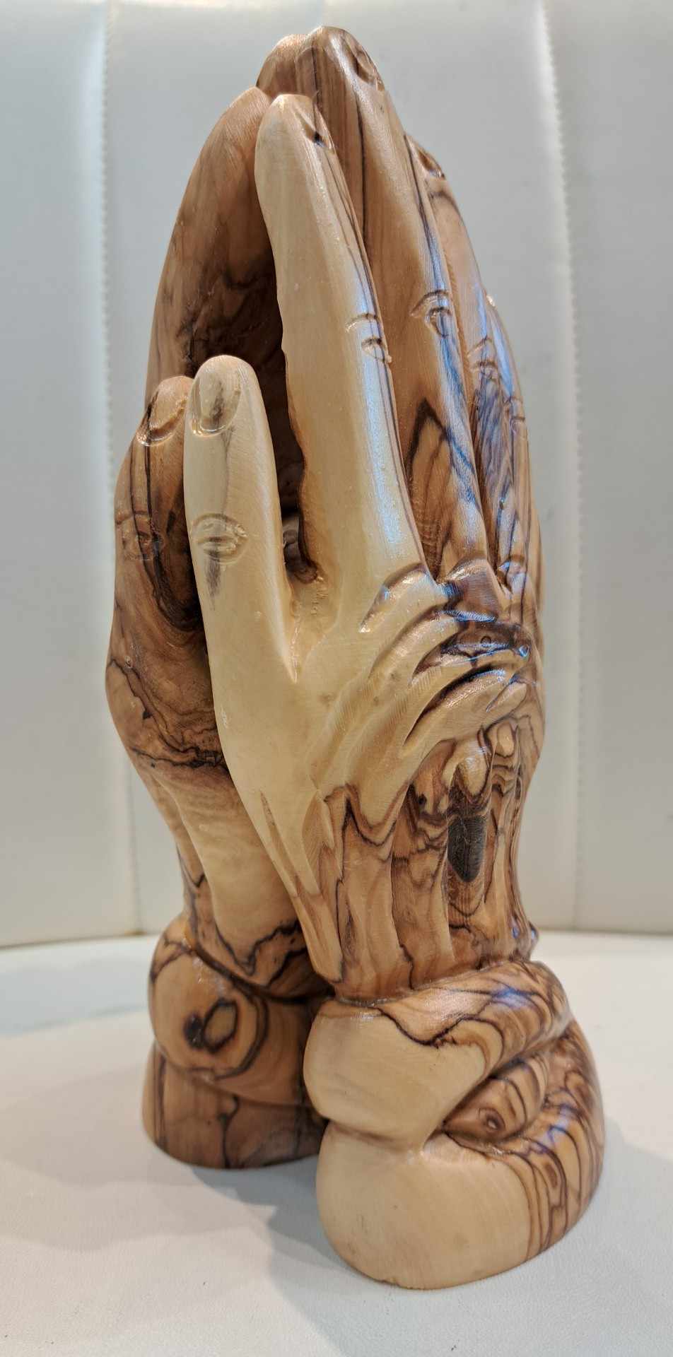 Hand Carved Prayer Hands Olive Wood