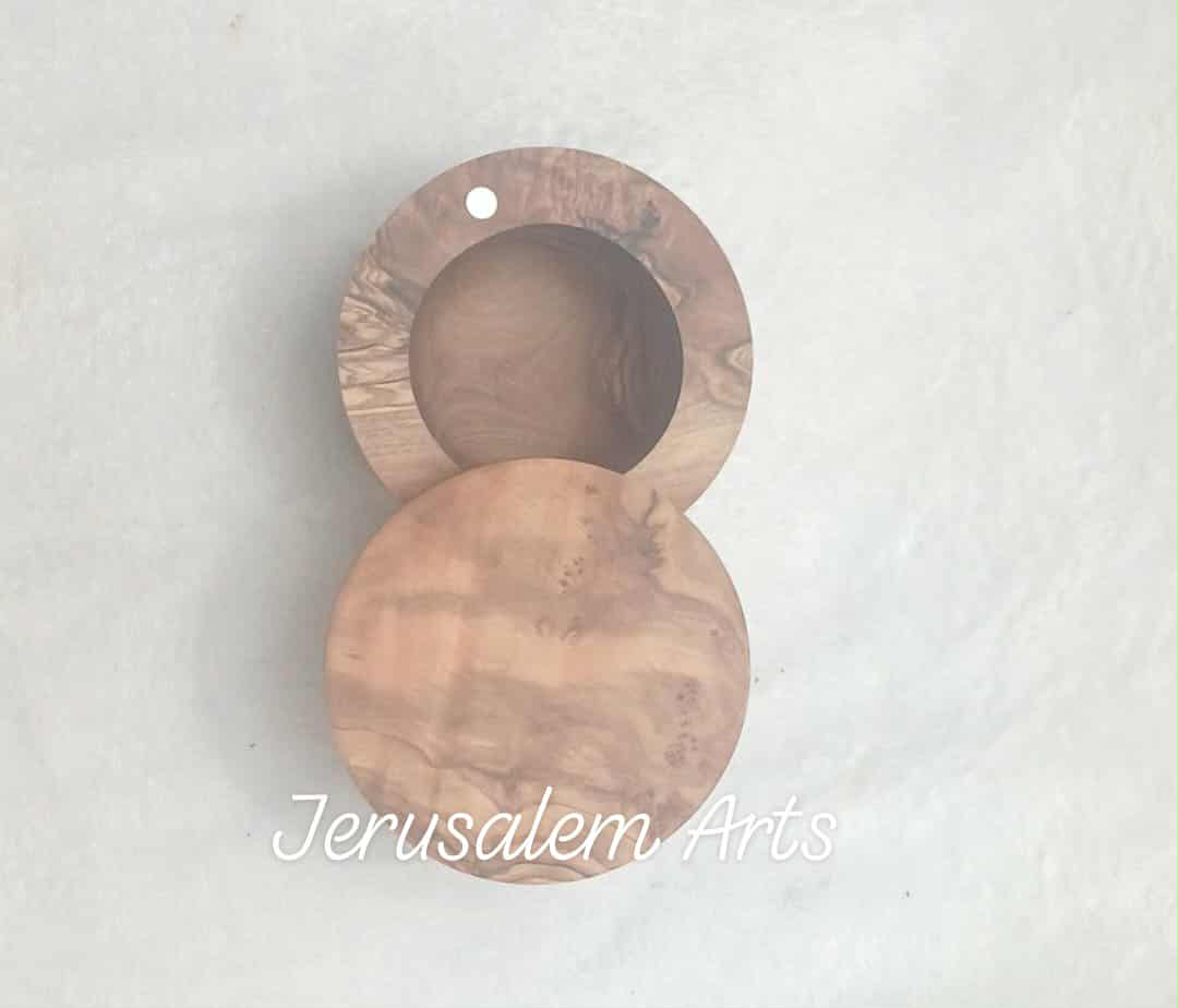 Spices jar with magnet on the cap , olive wood handcrafted in the HolyLand.