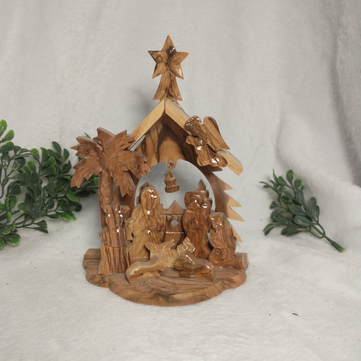 Nativity set Christmas tree hand carved olive wood